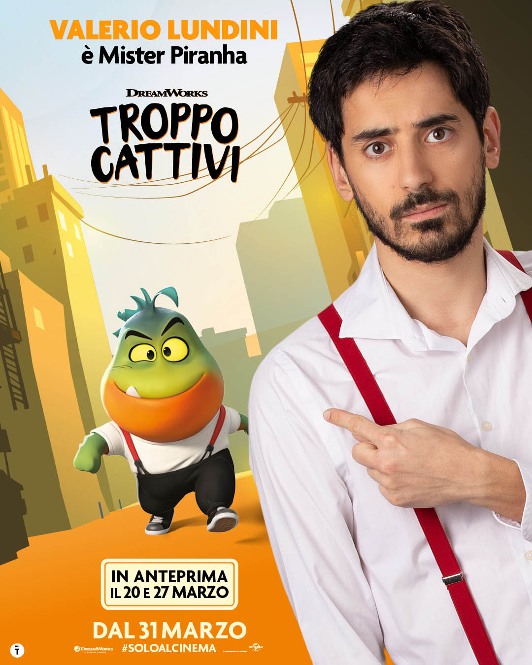 Poster Personaggio Mister Piranha (Valerio Lundini) [credit: courtesy of Universal Pictures]
