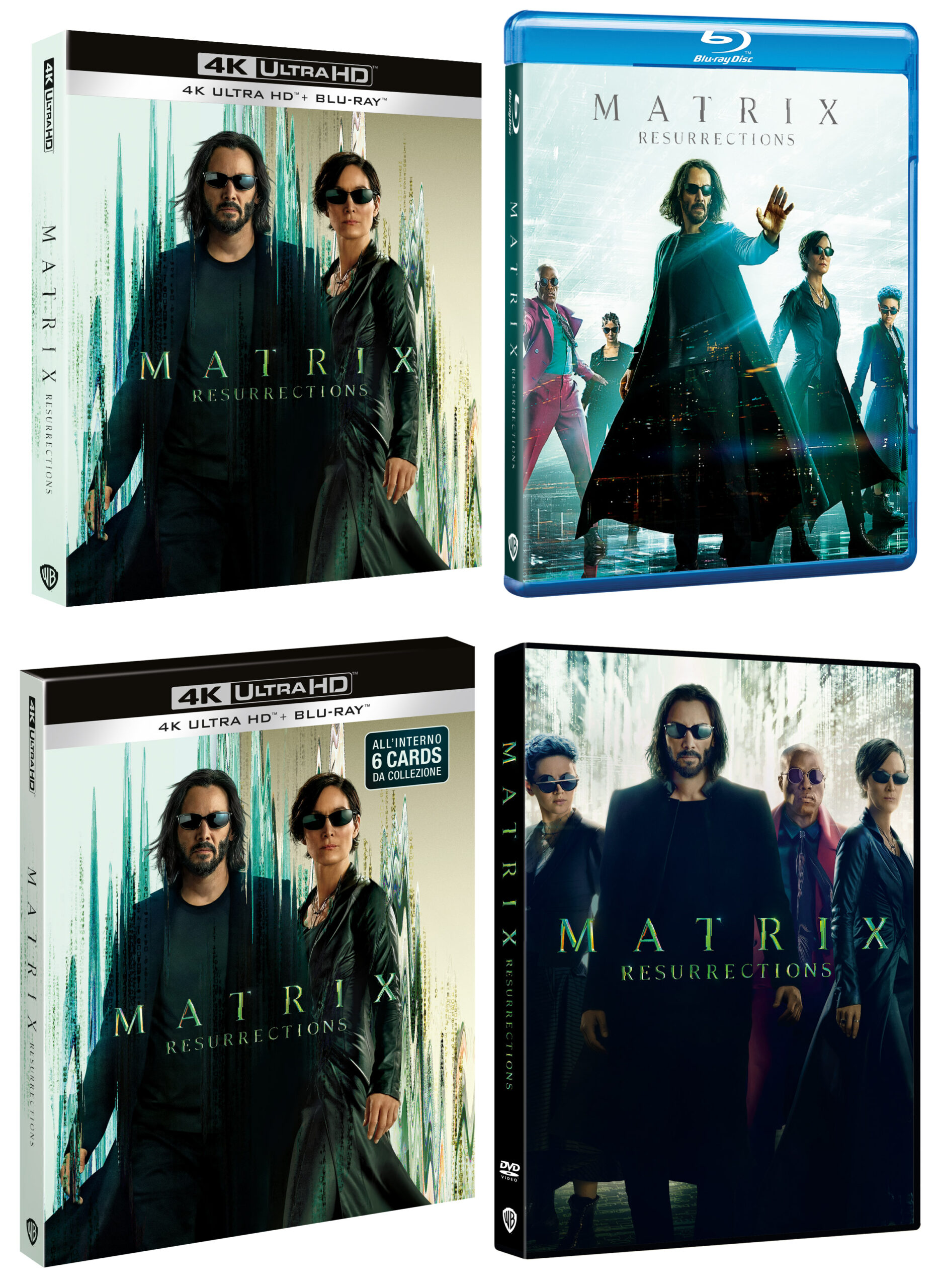 Matrix Resurrections in DVD, Blu-ray, 4K Ultra HD e Steelbook 4K Ultra HD