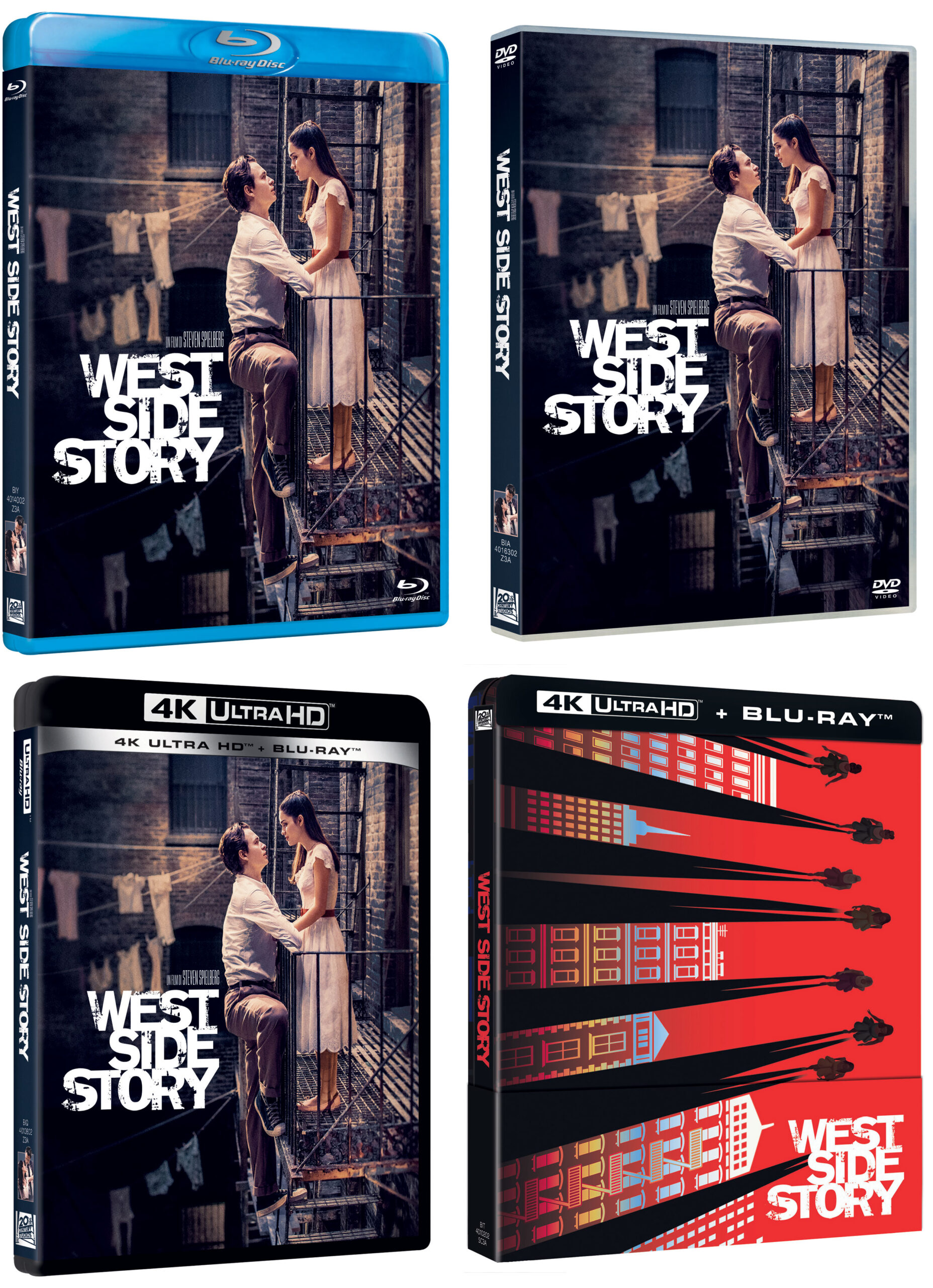 West Side Story in DVD, Blu-Ray, UHD e UHD Steelbook
