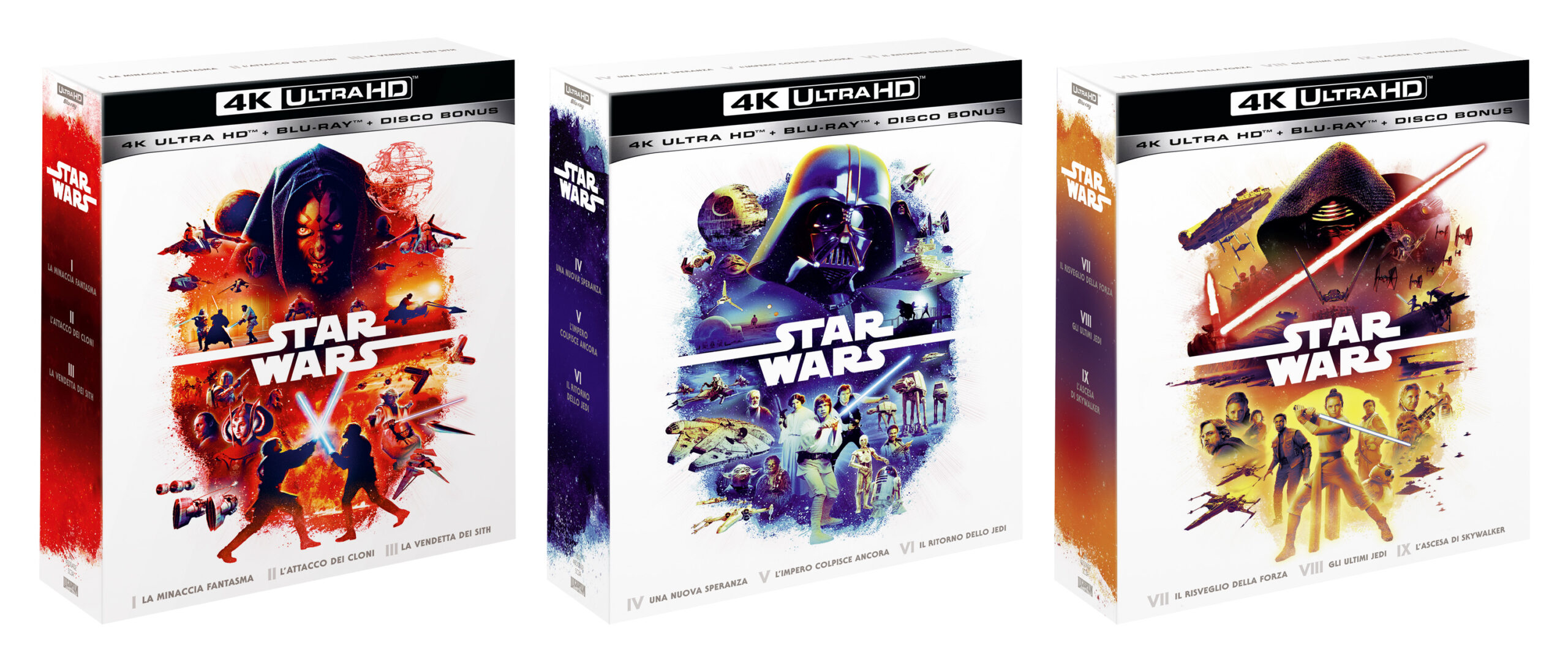 Star Wars, disponibili 3 nuove collezioni per rivedere tutta la saga in 4k UHD