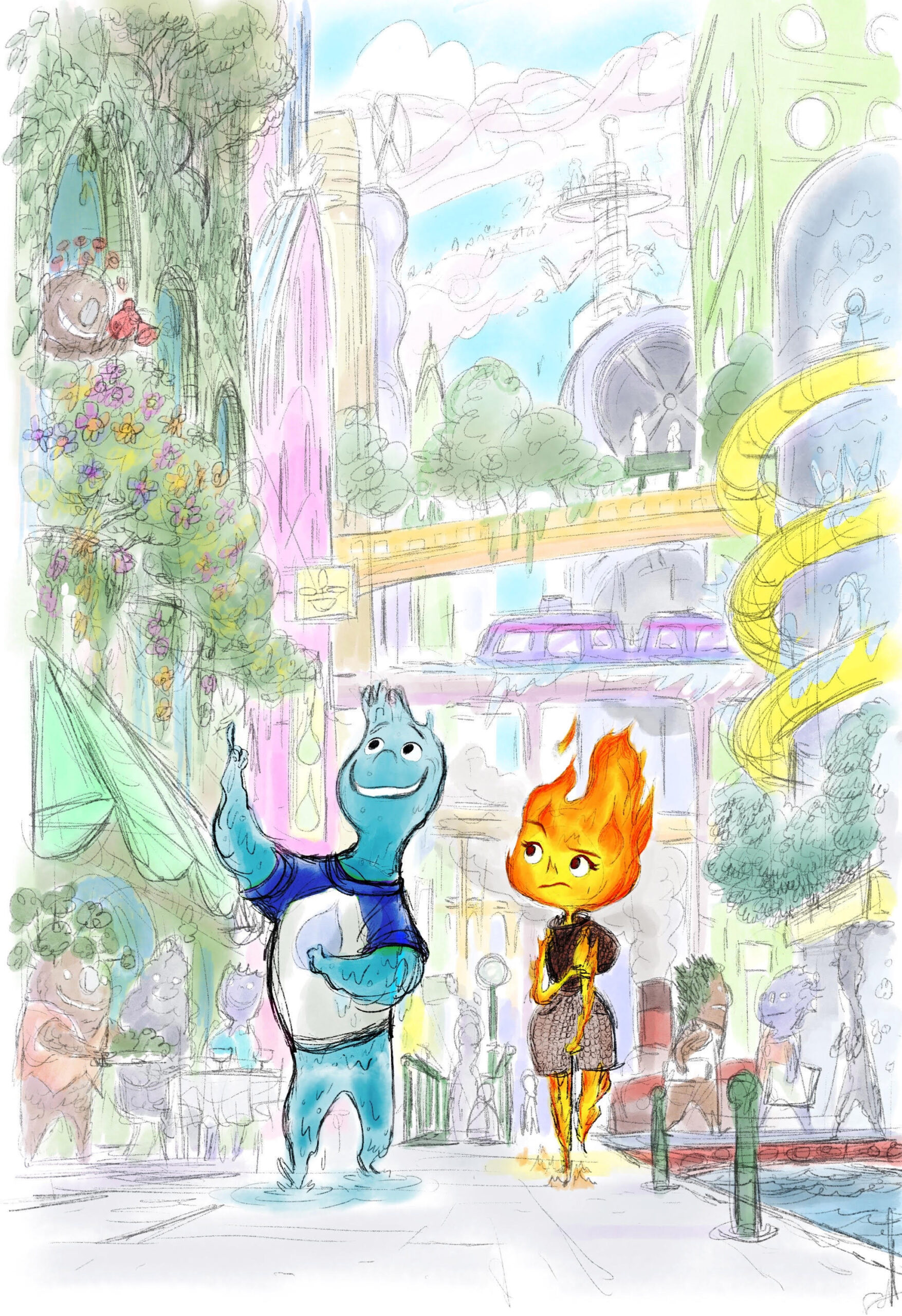 Elemental - Concept Art [credit: Copyright 2022 Disney/Pixar. All Rights Reserved; courtesy of Disney Italia]