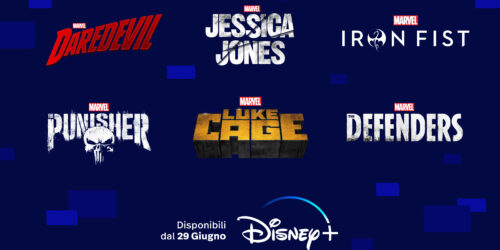 Su Disney+ le serie live action Marvel Daredevil, Jessica Jones, Luke Cage, Iron Fist, The Defenders e The Punisher
