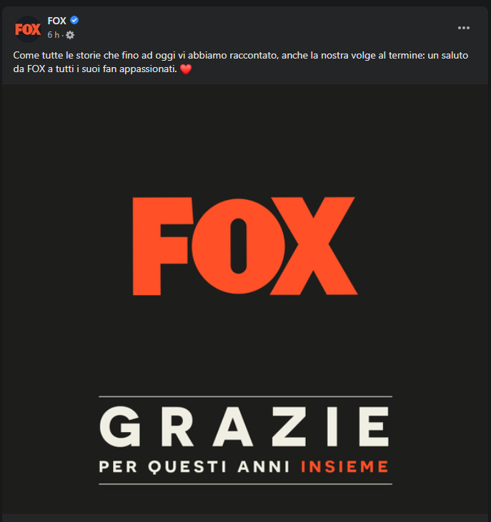 I saluti di FOX del proprio pubblico