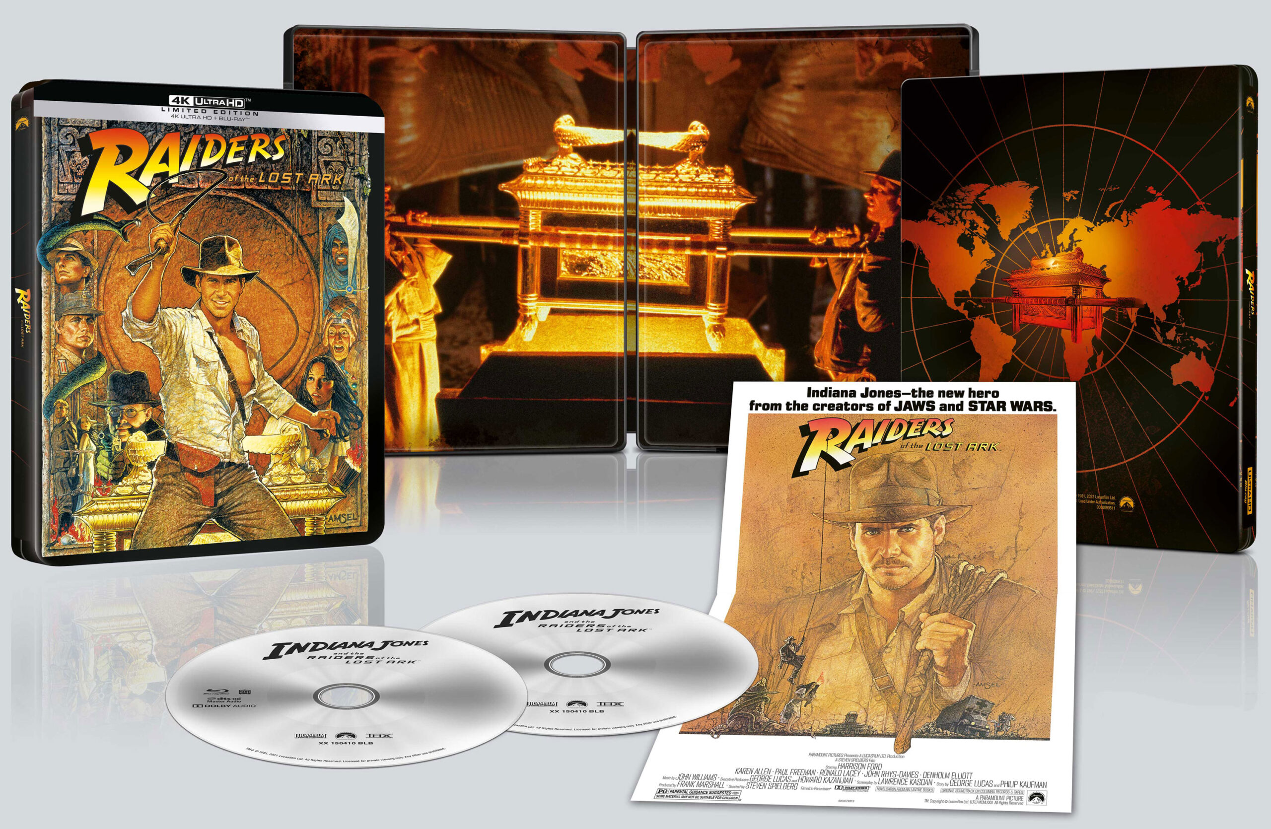 Indiana Jones e i Predatori dell'Arca Perduta in 4K UHD + Blu-ray Steelbook