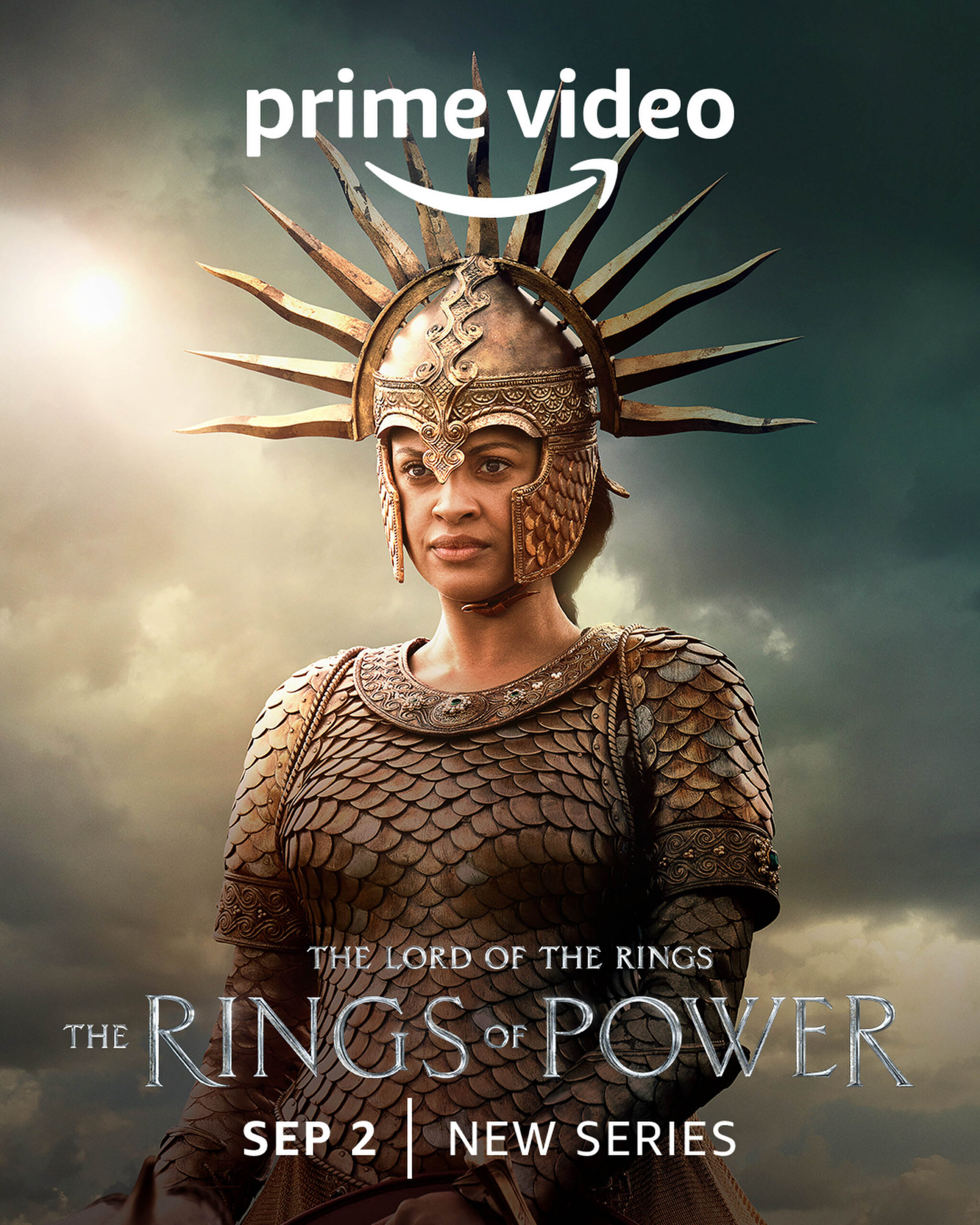 Cynthia Addai-Robinson come Queen Regent Míriel - Il signore degli anelli Gli anelli del Potere - Character Poster (SDCC 2022) [credit: Crediti: Copyright Amazon Studios; courtesy of Prime Video]