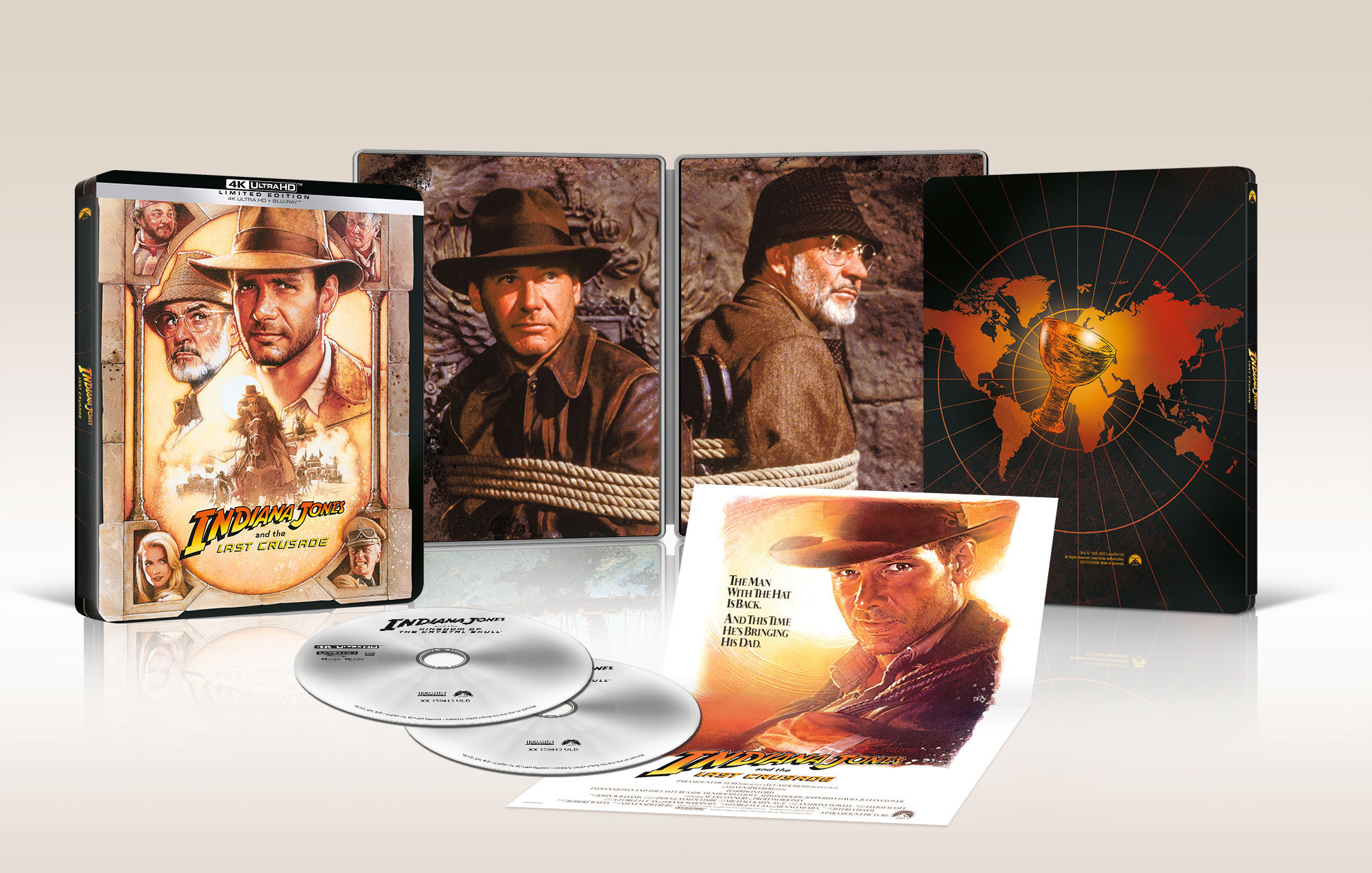 Indiana Jones e l'ultima crociata  in Steelbook 4K UHD e Blu-ray