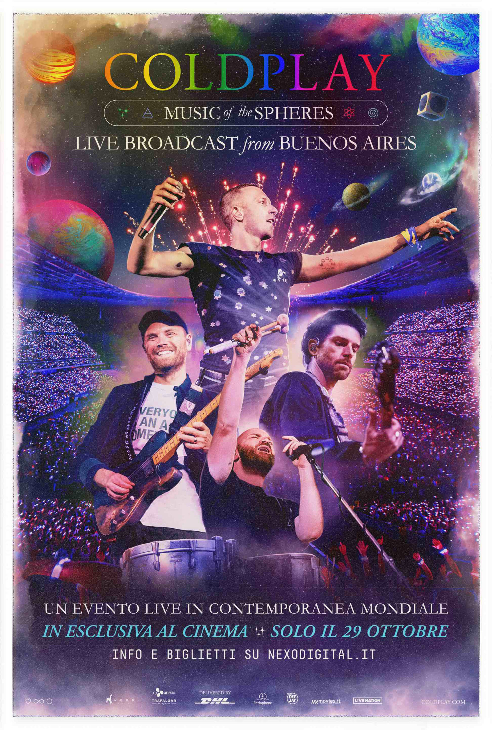 Coldplay live al cinema da Buenos Aires il 29 ottobre 