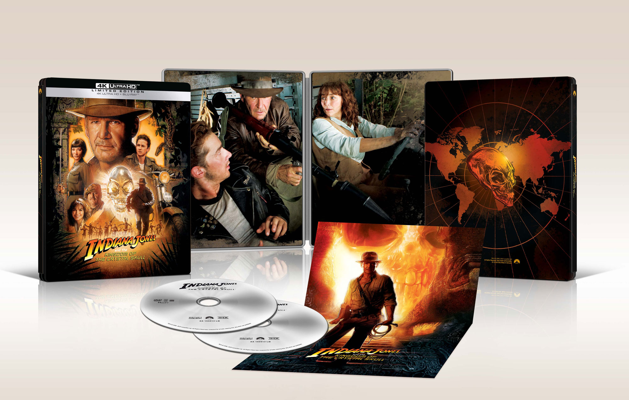 Indiana Jones e il regno del teschio di cristallo in Steelbook 4K UHD + Blu-ray