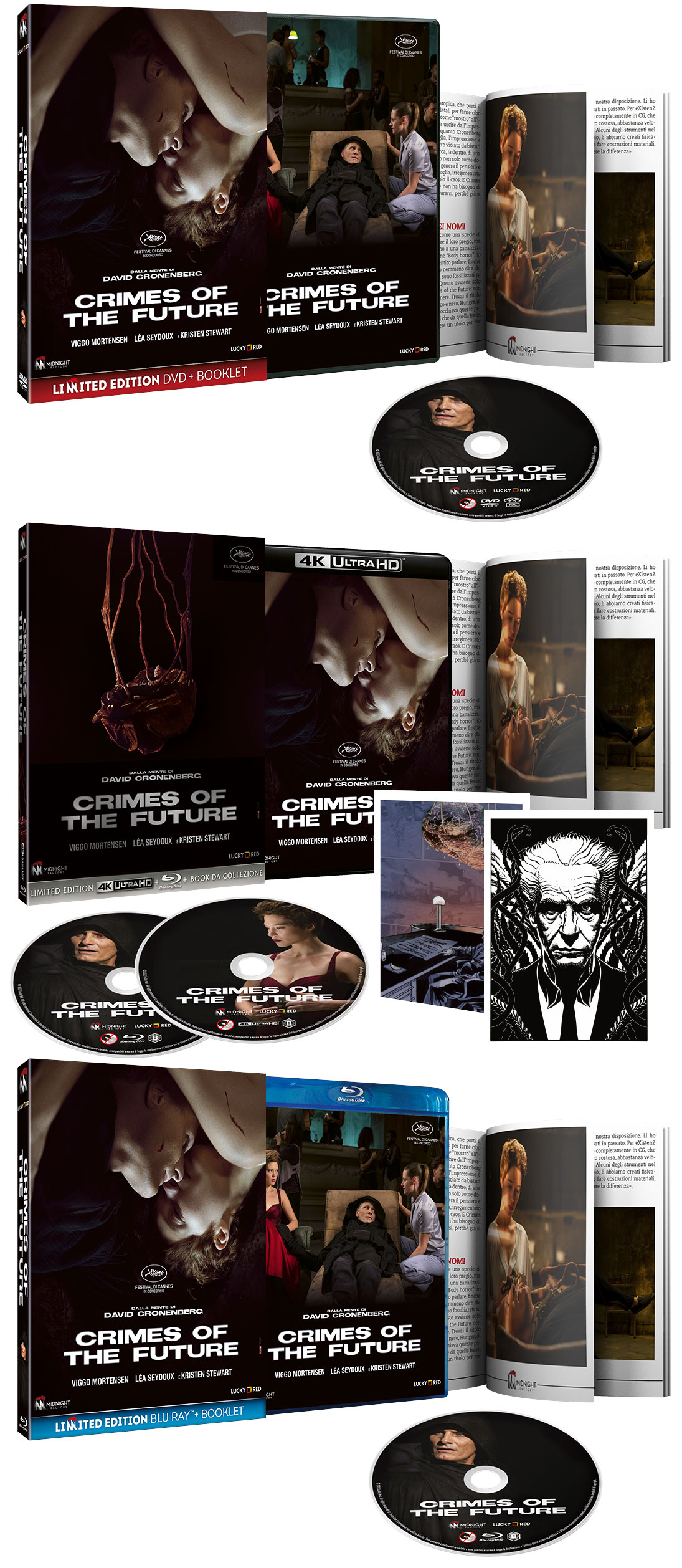 Crimes of the future in DVD, Blu-ray e 4K UHD + Blu-ray