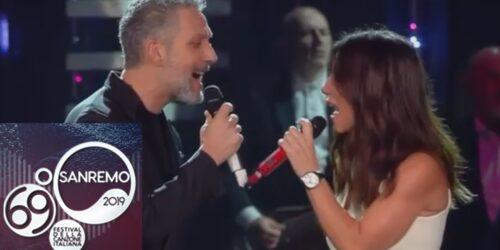 Sanremo 2019, Paola Turci e Giuseppe Fiorello cantano ‘L’ultimo ostacolo’