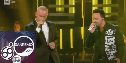 Sanremo 2019, Eros Ramazzotti e Luis Fonsi cantano 'Per le strade una canzone'