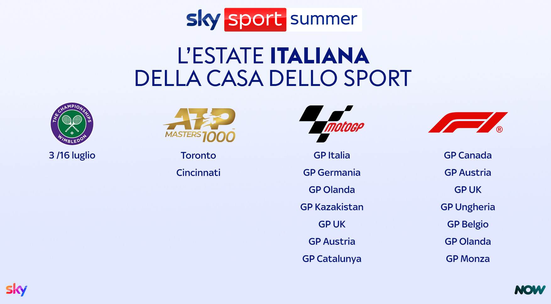 L'Estate 2023 sportiva su Sky