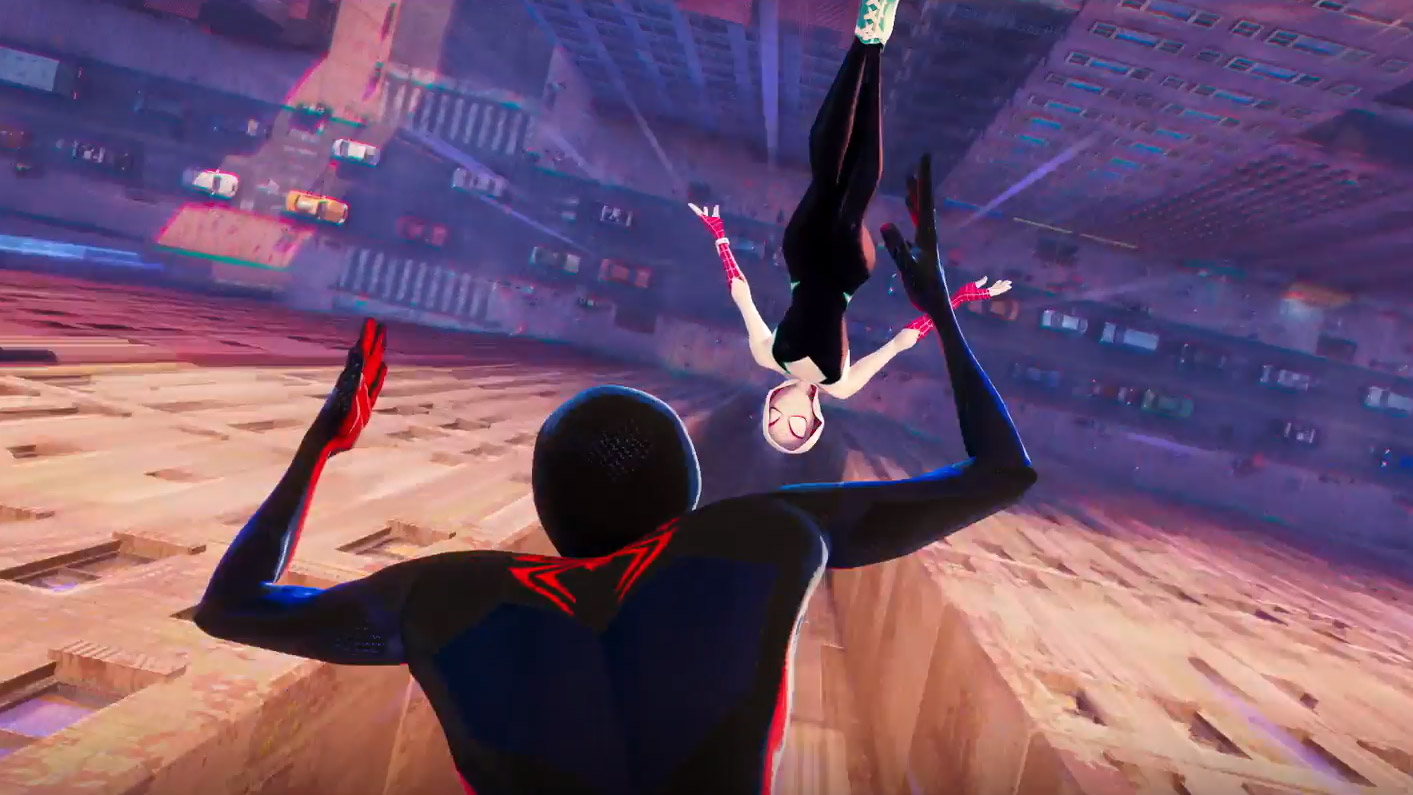 Miles e Gwen, scena da clip film Spider-Man Across the Spider-Verse