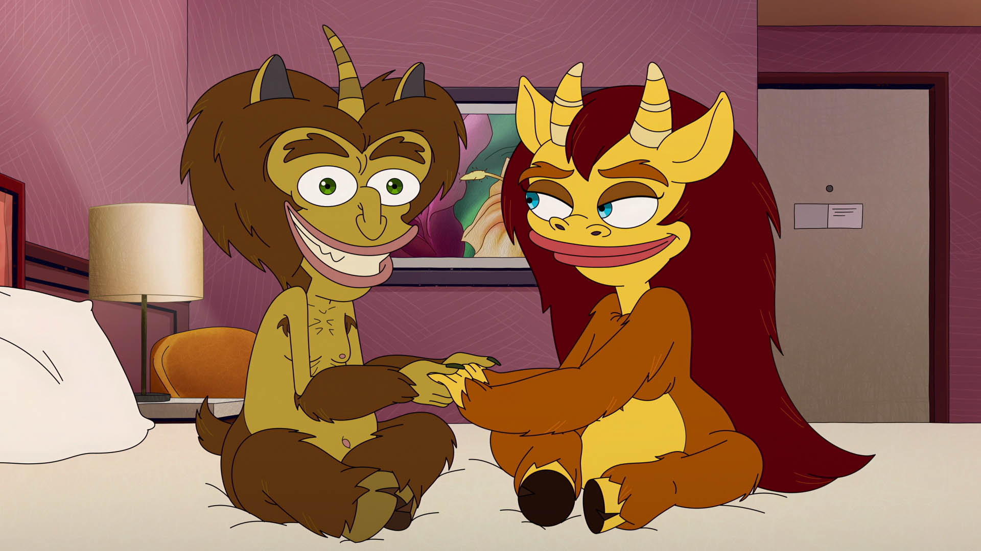 (S-D) Nick Kroll come Maury the Hormone Monster e Maya Rudolph come Connie the Hormone Monstress in Human Resources 1x07 [credit: courtesy of Netflix; Copyright 2022 Netflix, Inc.]