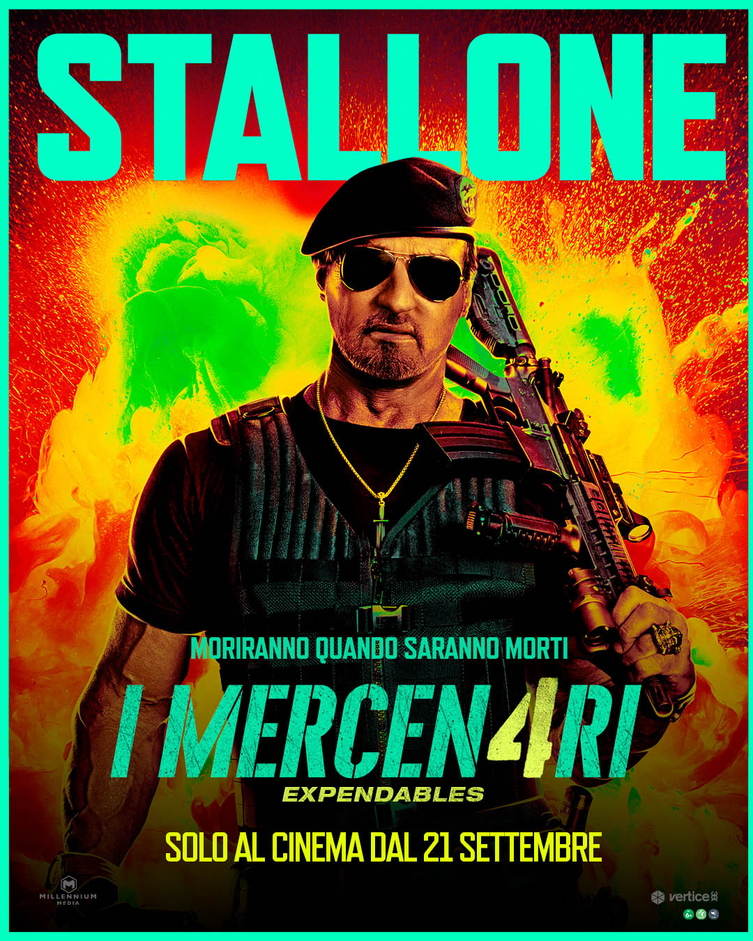 I Mercen4ri - Expendables Poster personaggio Sylvester Stallone