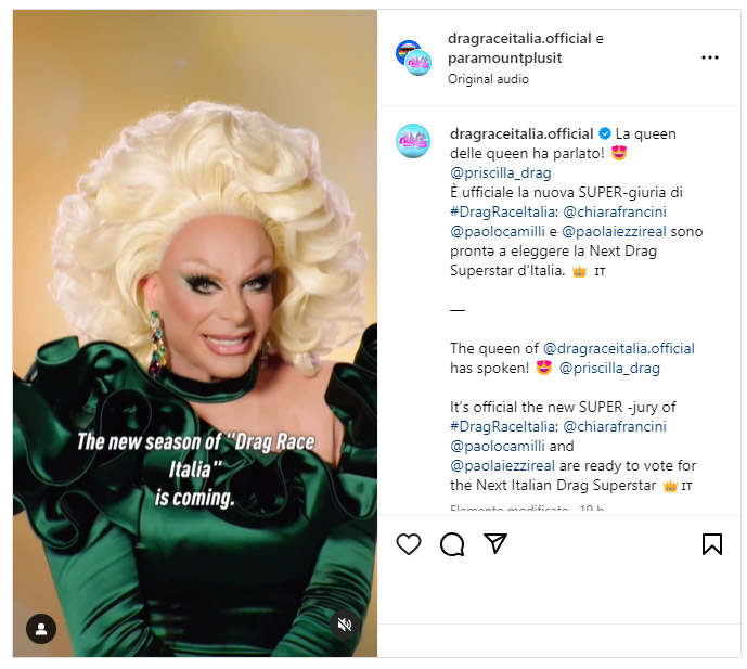 Priscilla annuncia Paola Iezzi e Paolo Camilli come giudici della 3a edizione di Drag Race Italia