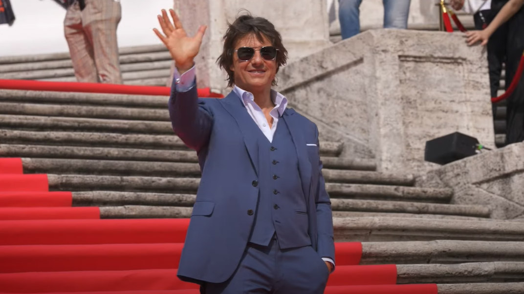 Tom Cruise alla Premiere Mondiale a Roma di Mission Impossible 7 [credit: canale Youtube Paramount Pictures Italia]