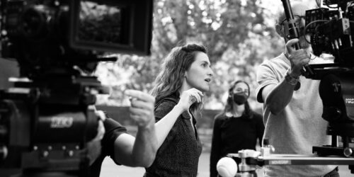 Paola Cortellesi sul set del suo film C'è ancora domani [credit: foto di Lusia Carcavale]