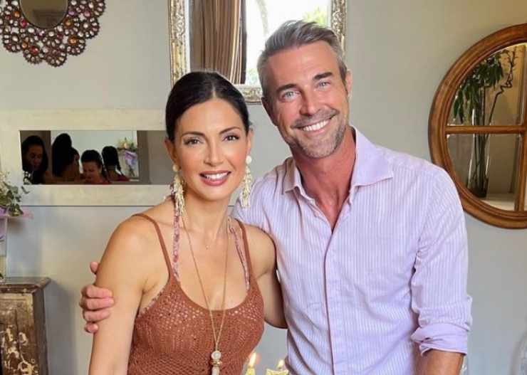 Flavio Montrucchio con la moglie Alessia Mancini