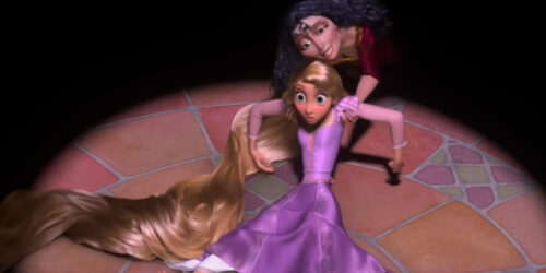 Rapunzel con Madre Gothel - da rapunzel e l'intreccio della torre