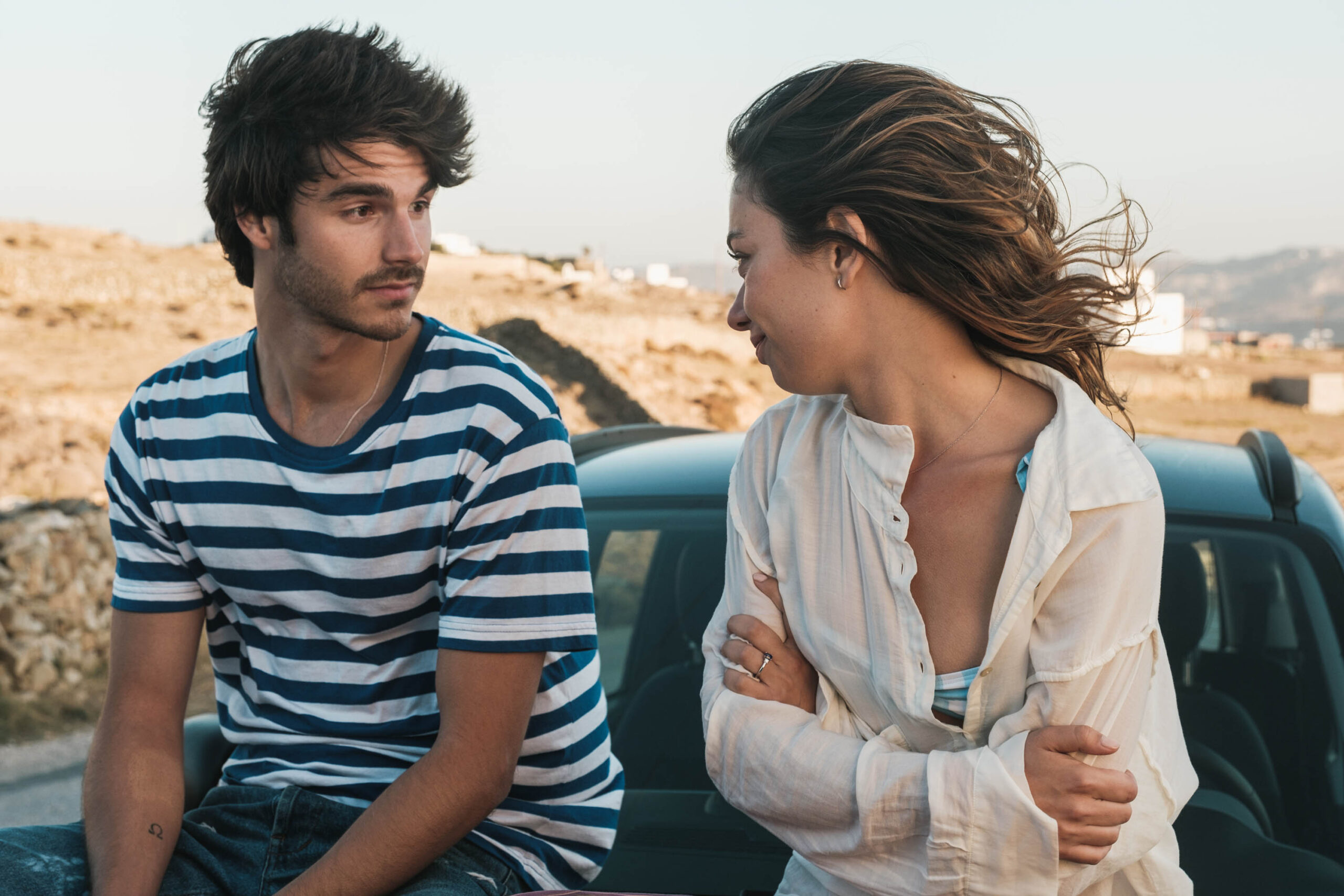 Alvaro Mel come David, Anna Castillo come Margot in Il Racconto Perfetto 1x05 [tag: Alvaro Mel, Anna Castillo] [credit: Felipe Hernández/Netflix]