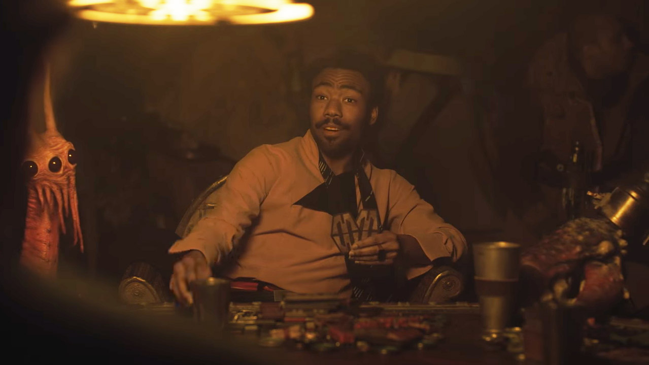 Donald Glover come Lando in Solo A Star Wars Story