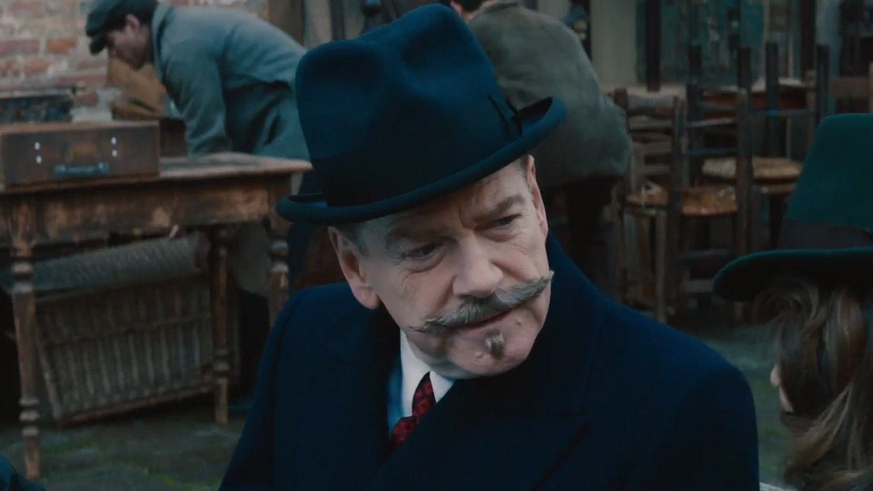 Kenneth Branagh come Hercule Poirot in Assassinio a Venezia