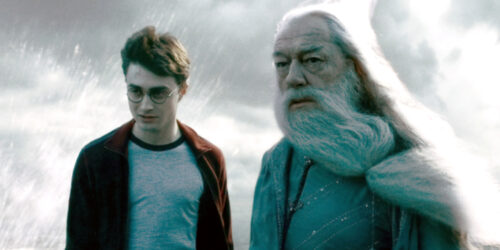 Daniel Radcliffe e Michael Gambon in Harry Potter