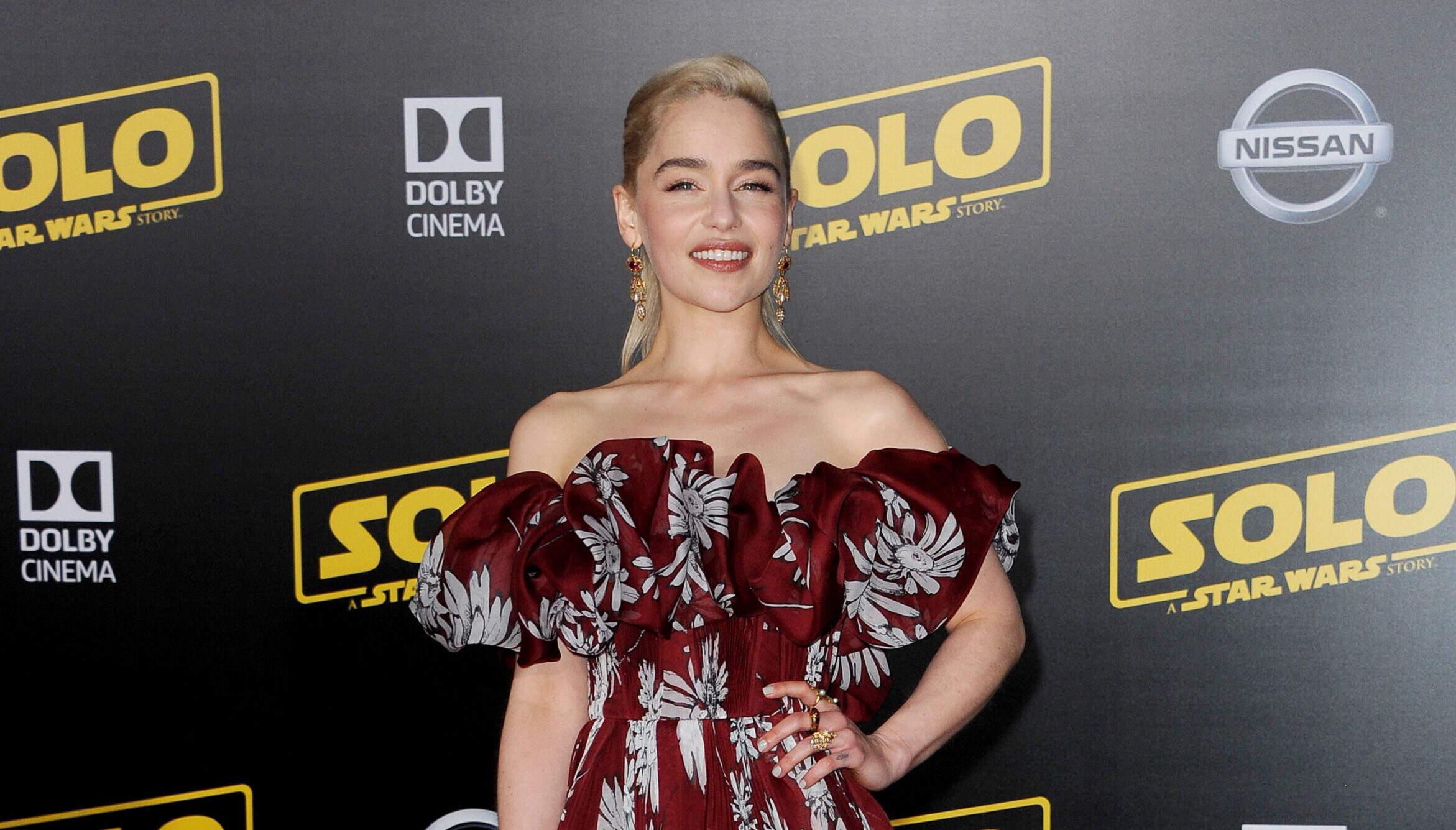 Emilia Clarke alla première di 'Solo: A Star Wars Story' di Disney Pictures e Lucasfilm tenutasi all'El Capitan Theatre di Hollywood, USA, il 10 maggio 2018. [credit: Tinseltown/Shutterstock.com]