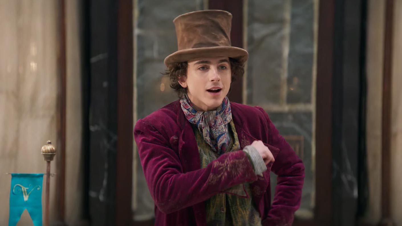 Wonka, secondo trailer del film con Timothée Chalamet  --- (Fonte immagine: https://www.movietele.it/wp-content/uploads/2023/10/Timothee-Chalamet-in-Wonka-scena-da-secondo-trailer.jpg)