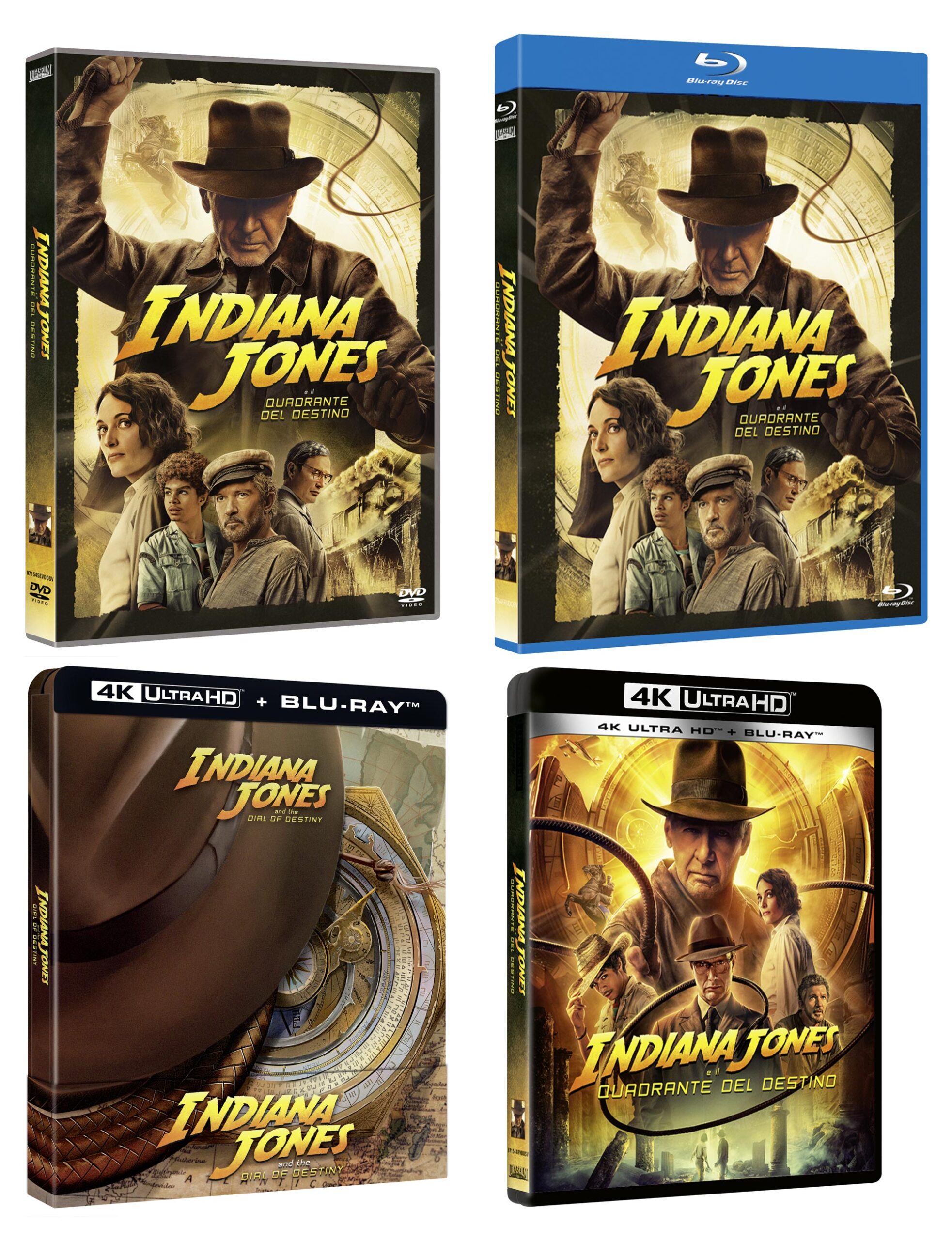 Indiana Jones e il Quadrante del Destino in DVD, Blu-ray, 4K e Steelbook 4K