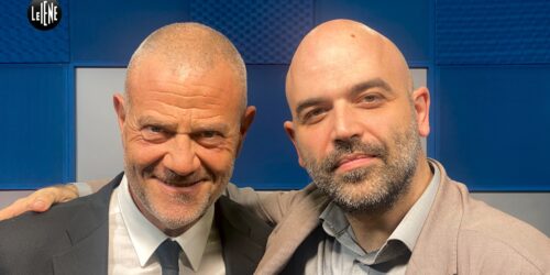 Le Iene, 7 novembre 2023 - Giulio Golia e Roberto Saviano [credit: courtesy of Mediaset]
