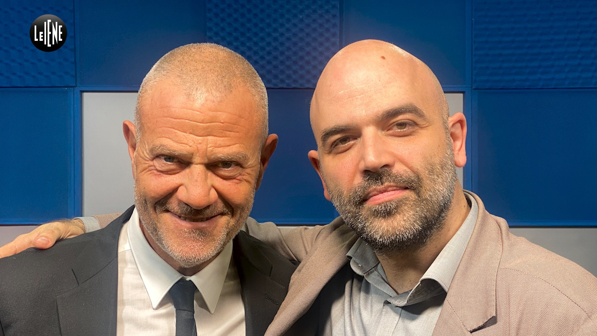 Le Iene, 7 novembre 2023 - Giulio Golia e Roberto Saviano [credit: courtesy of Mediaset]